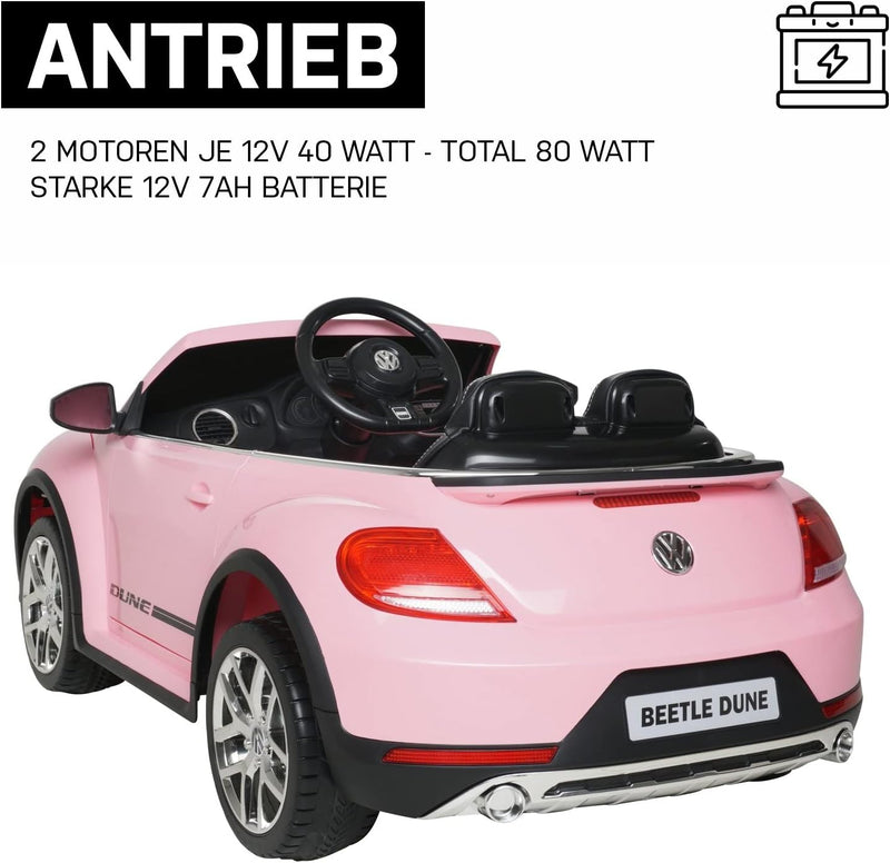 Actionbikes Motors Kinder Elektroauto VW Beetle Käfer - Lizenziert - 2 x 40 Watt Motoren - 2,4 Ghz F