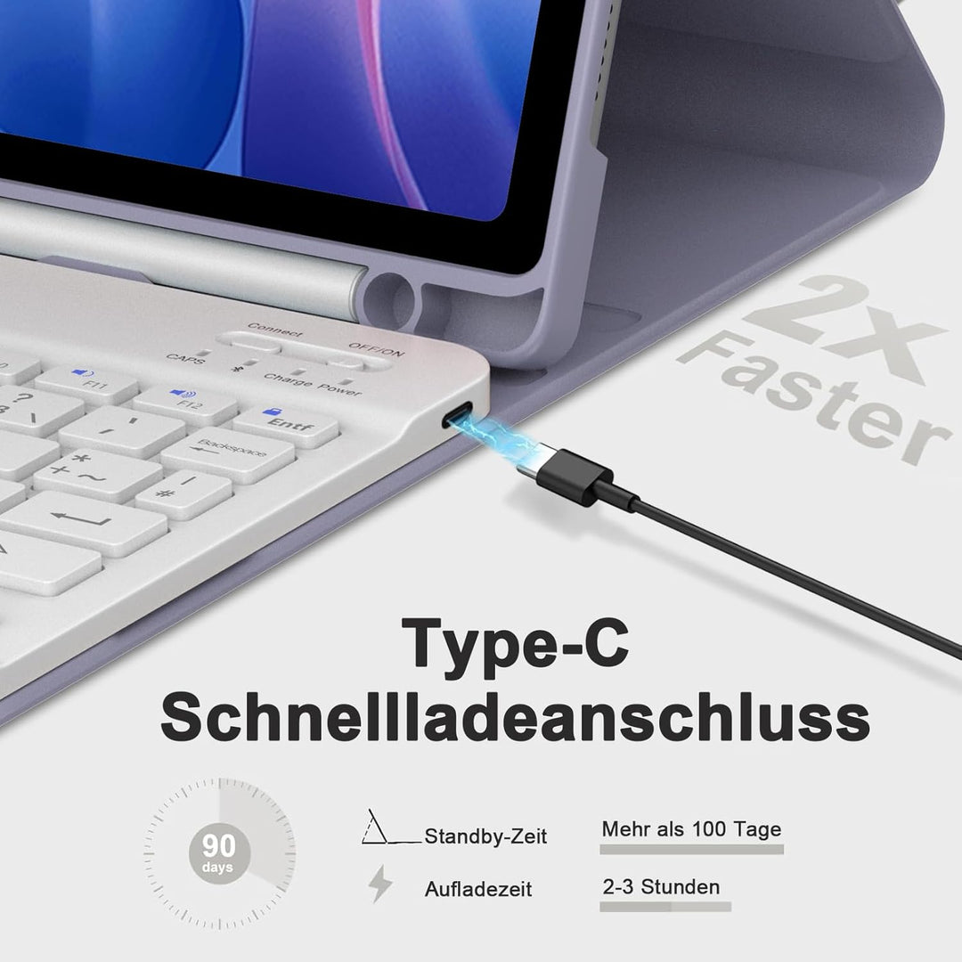 IVEOPPE Tastatur für Xiaomi Redmi Pad 2 & SE 11 Zoll, Deutsches QWERTZ Layout, Hülle mit Bluetooth A