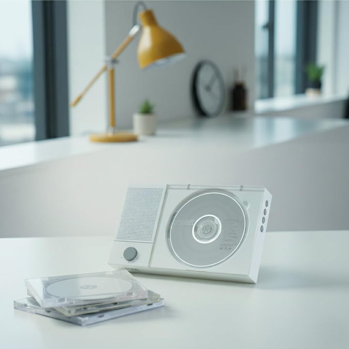 Tinyl Split: 3-in-1-CD-Player, abnehmbarer Bluetooth-Lautsprecher und CD-Player, tragbar, wiederaufl