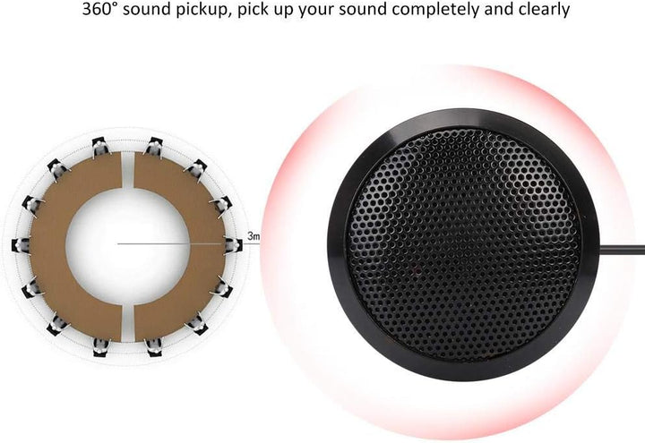 VBESTLIFE Konferenzmikrofon, 360 ° Omnidirektionale USB PC Mikrofon, Tischcomputer Mikrofon mit 2 Me