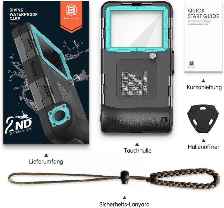 Unterwasser-Tauchgehäuse für iPhone, Samsung Galaxy, Huawei Xiaomi Redmi Smartphones, Professionelle
