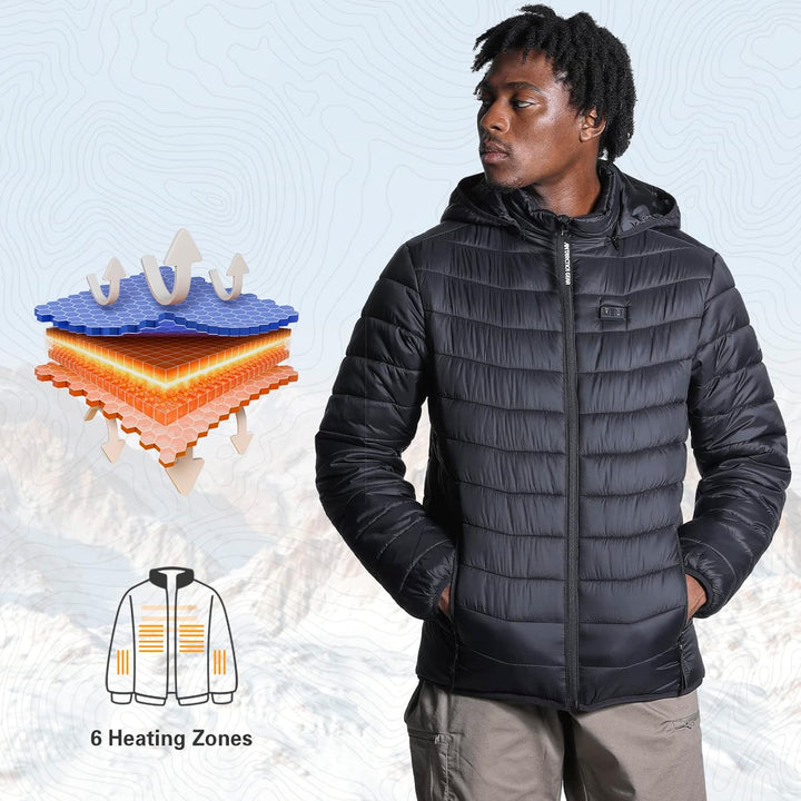 ANTARCTICA GEAR Beheizbare Jacken Herren mit 16000 mAh Powerbank, Herren Softshell Heizjacke Warm Ha