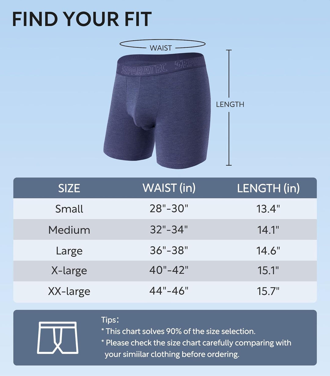 Separatec Herren Boxershorts 4er Pack Doppelbeutel Dual Pouch, Bambus Unterhosen Männer, Stretcken H