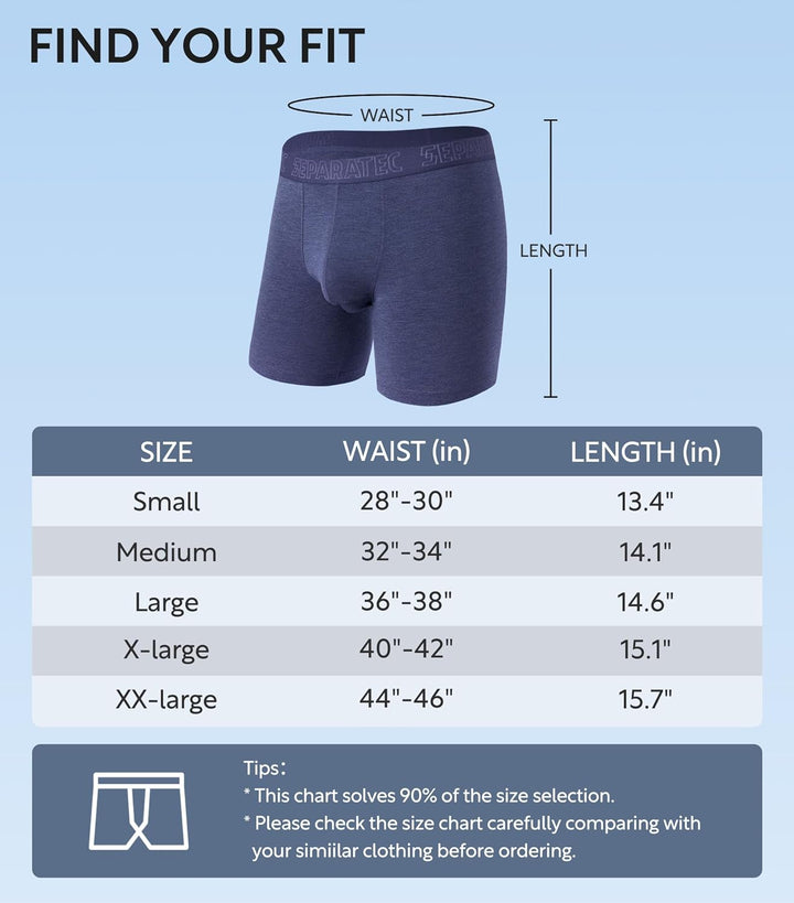 Separatec Herren Boxershorts 4er Pack Doppelbeutel Dual Pouch, Bambus Unterhosen Männer, Stretcken H