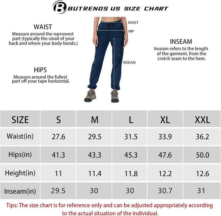 Butrends Wanderhose Damen schnelltrocknend Outdoorhose atmungsaktiv Anti-UV Cargohose Verschleissfes