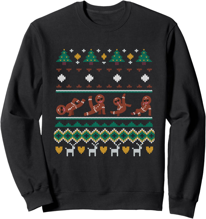 Ugly Christmas Breakdance Santa Claus New Year Lebkuchen Sweatshirt