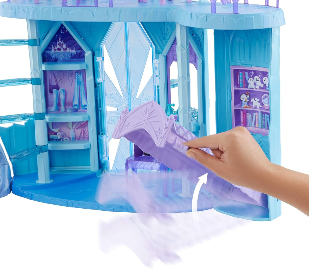 Disney Die Eiskönigin Spielset Elsas Eispalast mit Olaf-Figur, 5 Spielbereiche und 21 Zubehörteile,