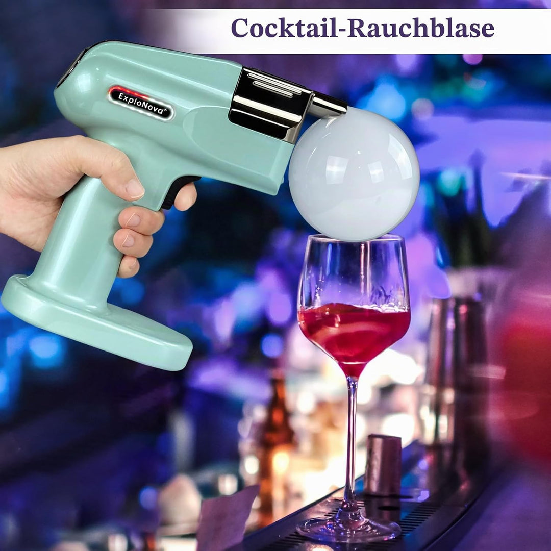 cocktailmaschine mit 5 Aroma Pods, essbarer Blase, Cocktail Bubble Smoke Gun, Whiskey Smoker Kit, pe