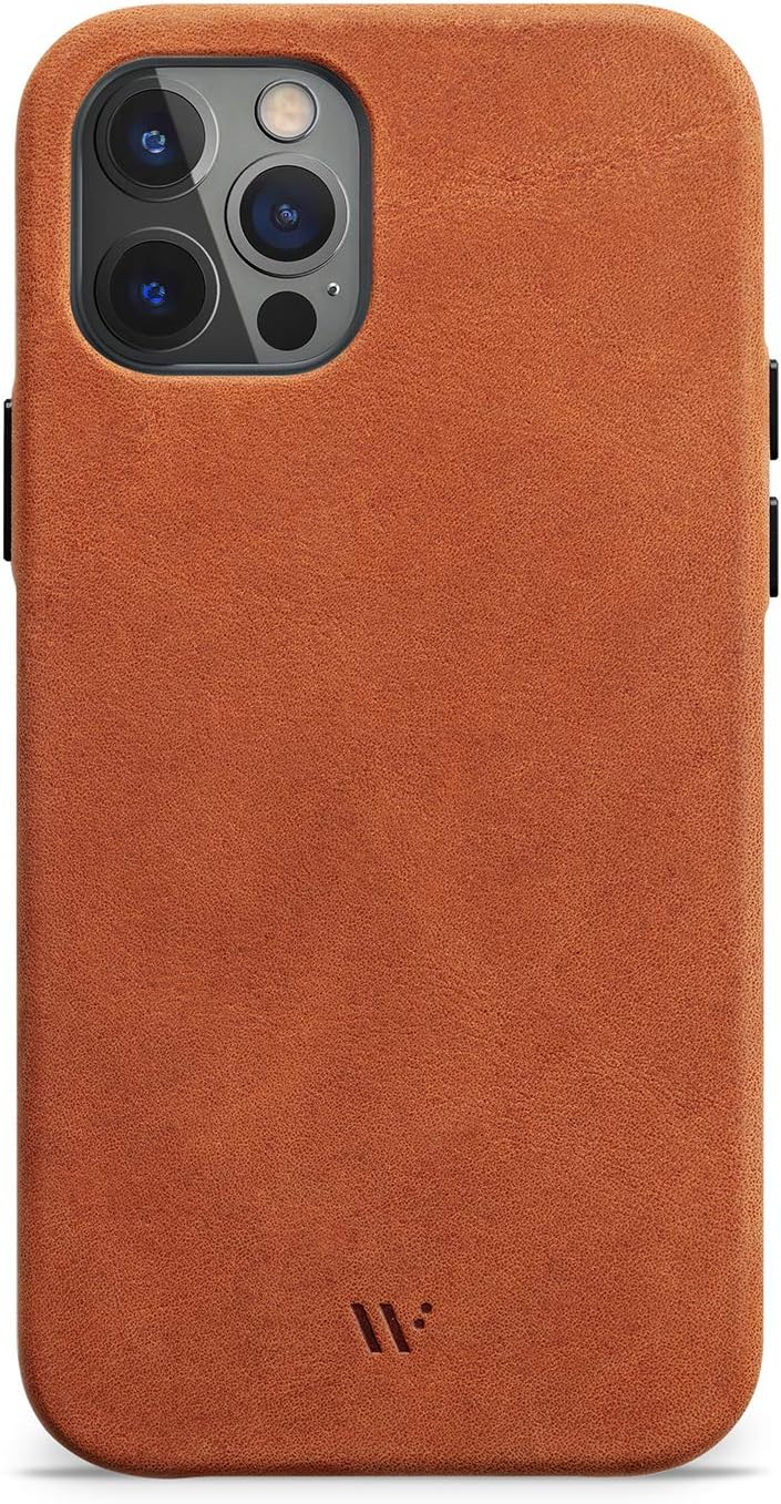 WIIUKA Hülle für iPhone 12/12 Pro, Deutsches Leder, Lederhülle extra Dünn, Premium Handyhülle, Case,