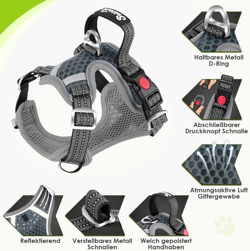 Eyein No-Pull Hundegeschirr, Air-Mesh Atmungsaktiv Brustgeschirr für kleine, mittelgrosse und grosse