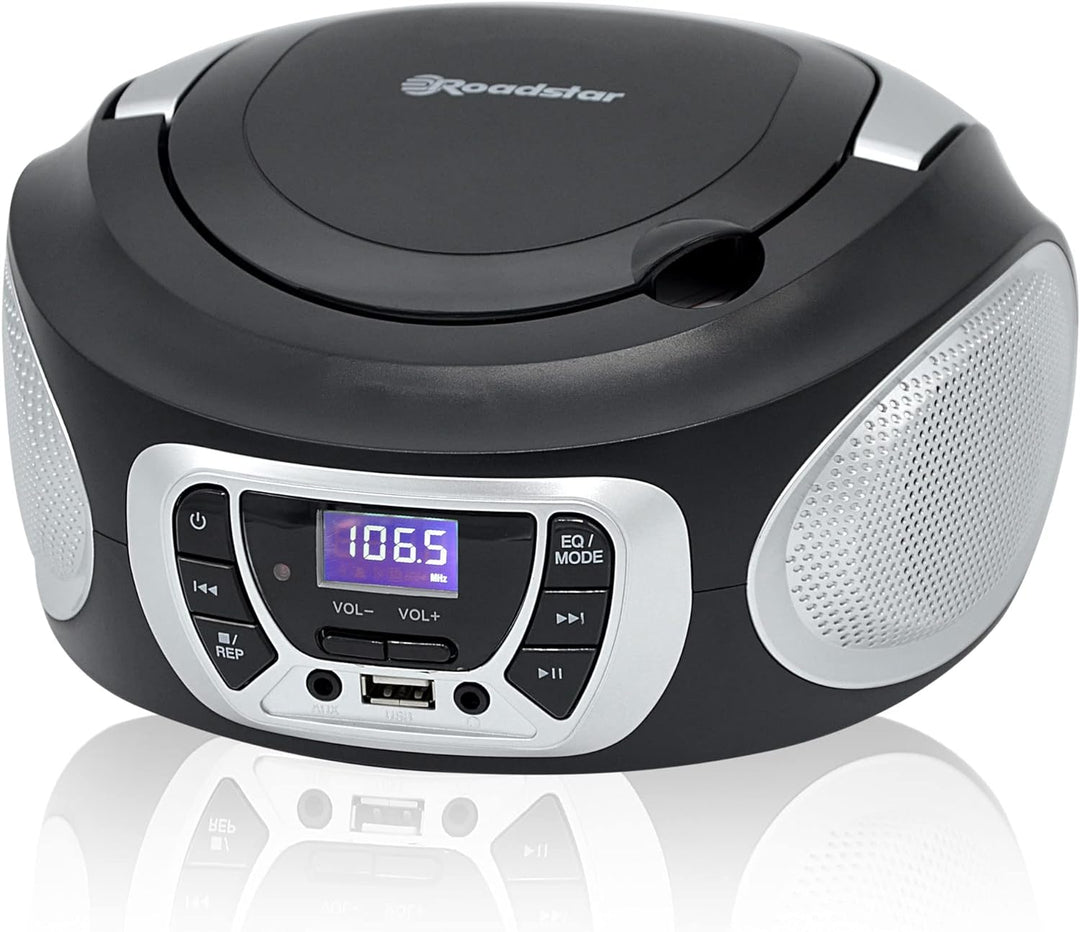 Roadstar CDR-365U/SL Tragbarer Radio-CD-Spieler Digital FM PLL, Boombox-CD-Spieler, CD-R, CD-RW, CD-
