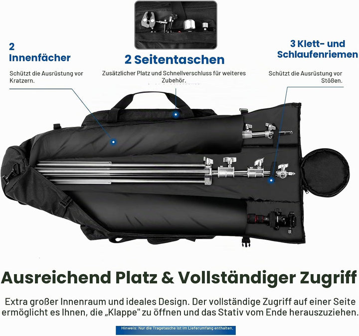 NEEWER 1m Stativ Tragetasche, strapazierfähige, wasserdichte Nylontasche mit Griffen und Schultergur