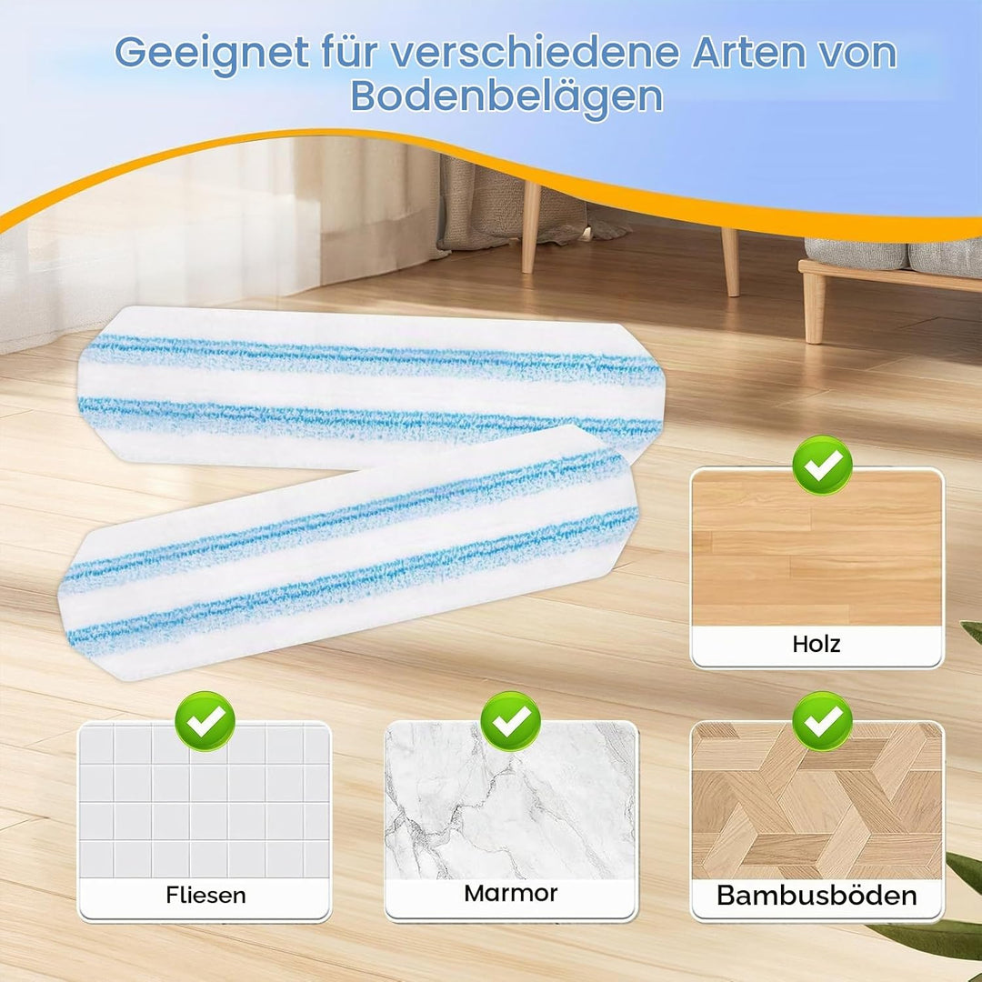 6 Stück für Vileda H2PrO Bodenwischer Ersatzbezug, Maschinenwaschbar, Kompatibel mit Vileda H2Pro &amp;