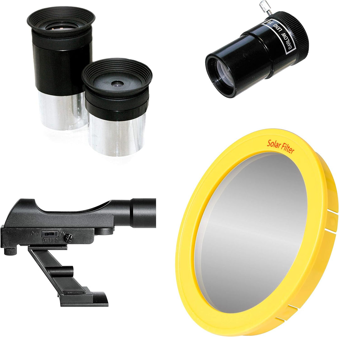 Bresser AR-102/600 EQ-3 Refraktor Teleskop mit 3-Bein-Stativ aus Aluminium, EQ3-Montierung, LED-Leuc