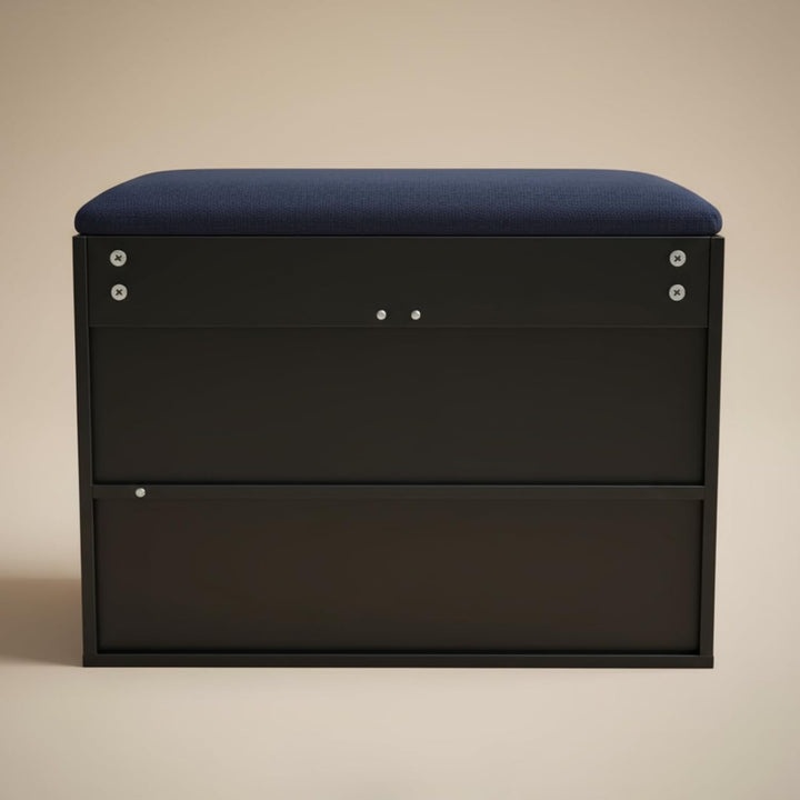 Schuhschrank mit Sitzbank, 60 x 30 x 47 cm, MDF und Polyester Bezug, Flurbank mit Stauraum, Schuhauf
