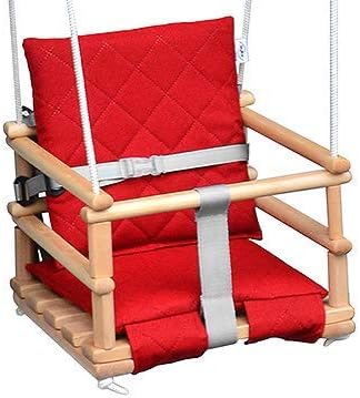 Holz Babyschaukel Kinderschaukel Holz Babywippe Zimmerschaukel Indoor Baby Schaukel Stoff Babysitz B