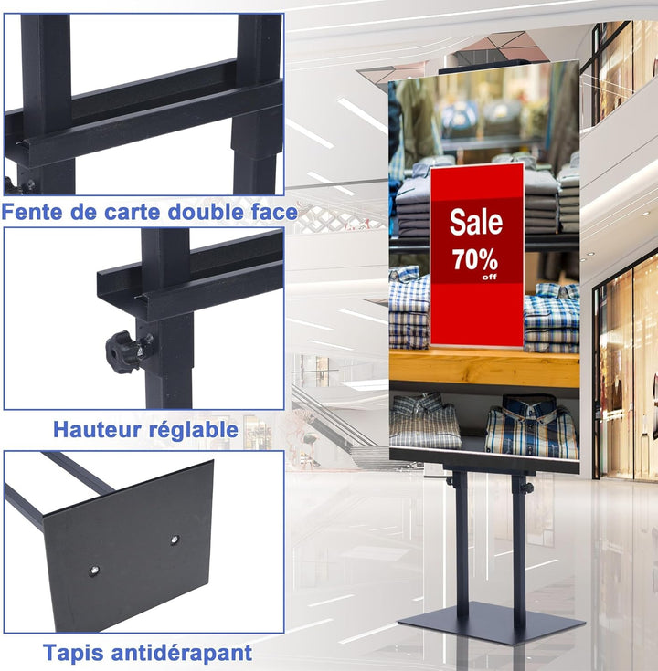 uyoyous Präsentationsständer 2-in-1 doppelseitige Displayständer Vertikaler Plakatständer Werbeständ