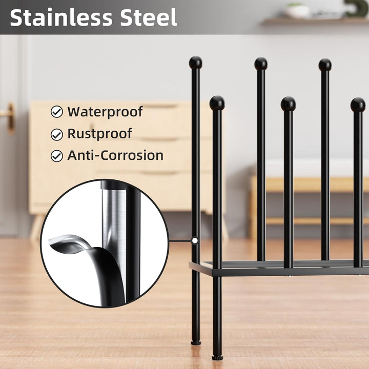 pickpiff Schuhregal Stehend Metall Schwarz - Freistehende Schuhschrank, Schuhablage für Schlafsaal,