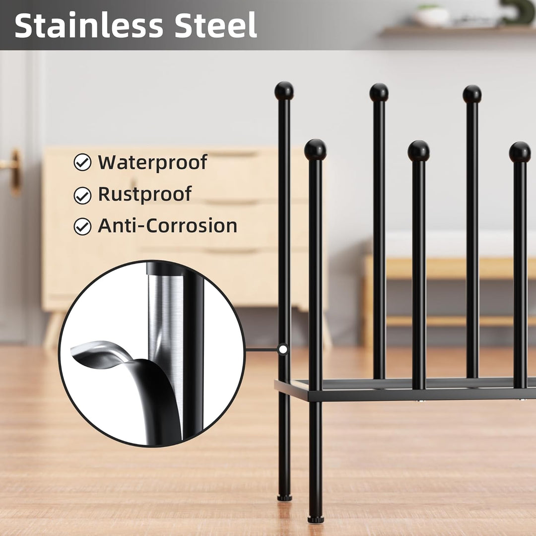 pickpiff Schuhregal Stehend Metall Schwarz - Freistehende Schuhschrank, Schuhablage für Schlafsaal,