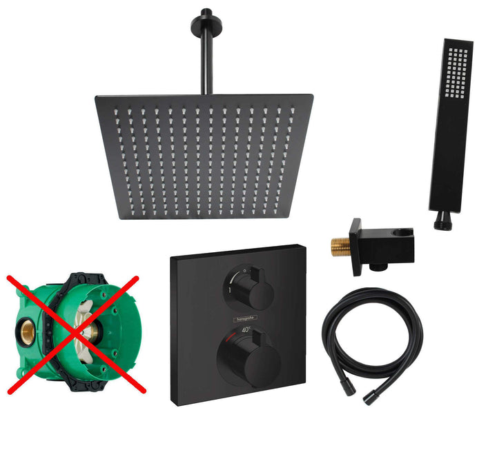 vanvilla Duschsystem mit Unterputz Thermostat Duscharmatur von Hansgrohe OHNE iBox mit vanvilla Rege