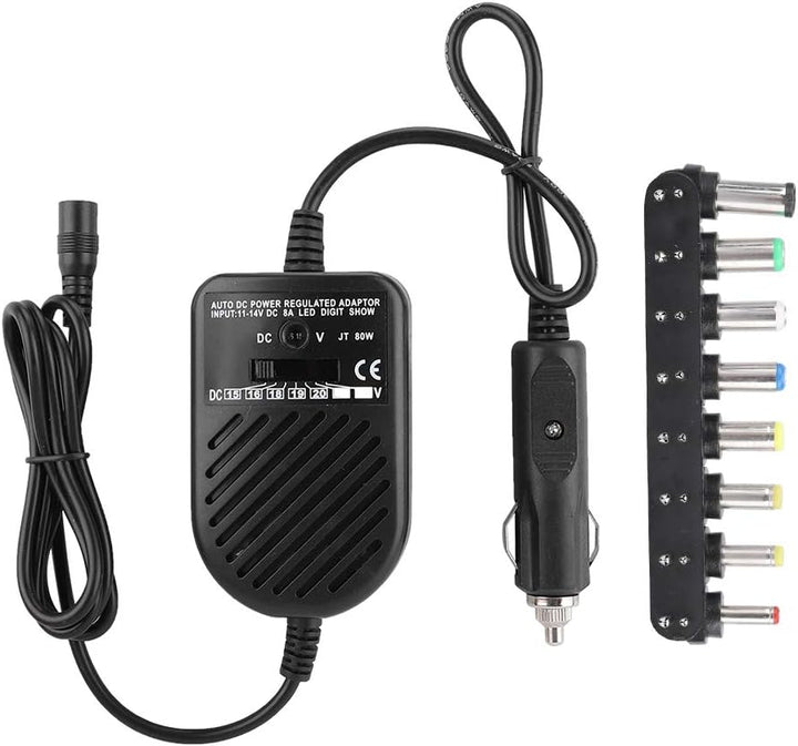 ASHATA Universalnezteil AC Adapter,80W DC Auto Notebook Ladegerät Netzteil+8 Anschlussstecker,Multif