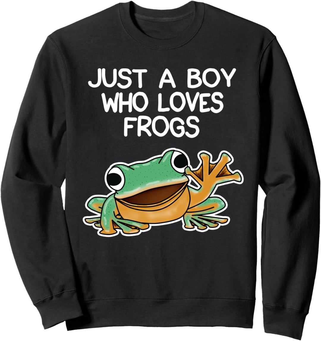 Lustig nur ein Junge, der Frösche liebt Eigentümerin Sweatshirt