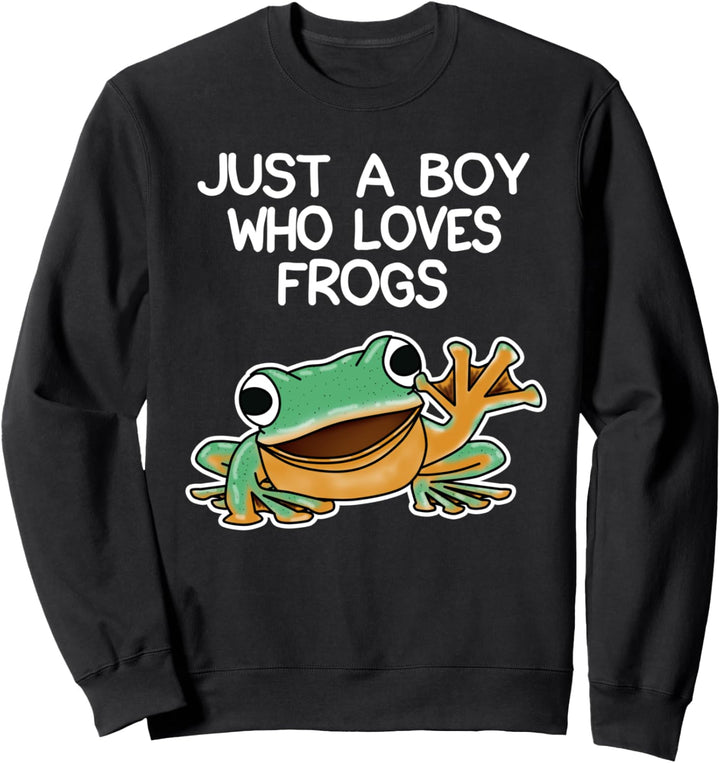 Lustig nur ein Junge, der Frösche liebt Eigentümerin Sweatshirt