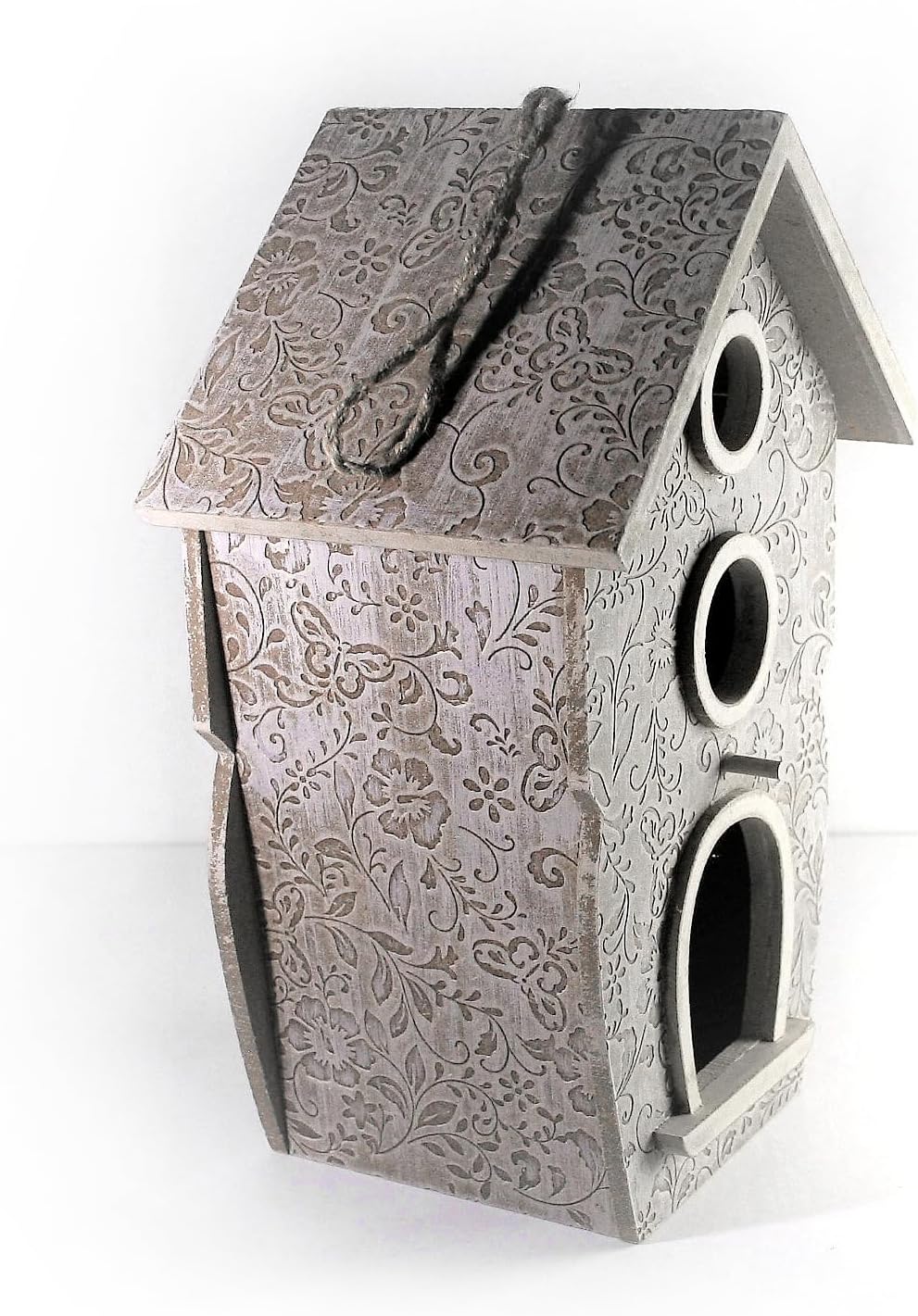 Generisch Deko-Vogelhaus Holz braun/Taupe h30 cm für innen