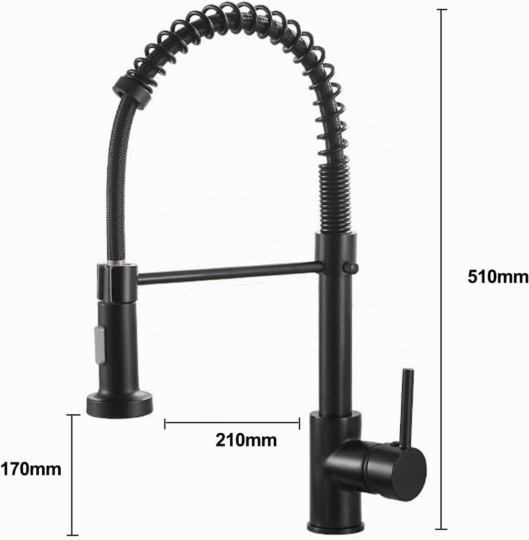 Wasserhahn Küche Schwarz - Küchenarmatur mit Brause Ausziehbar 360° Schwenkbar Spültischarmatur Küch