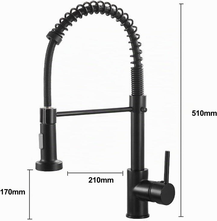 Wasserhahn Küche Schwarz - Küchenarmatur mit Brause Ausziehbar 360° Schwenkbar Spültischarmatur Küch