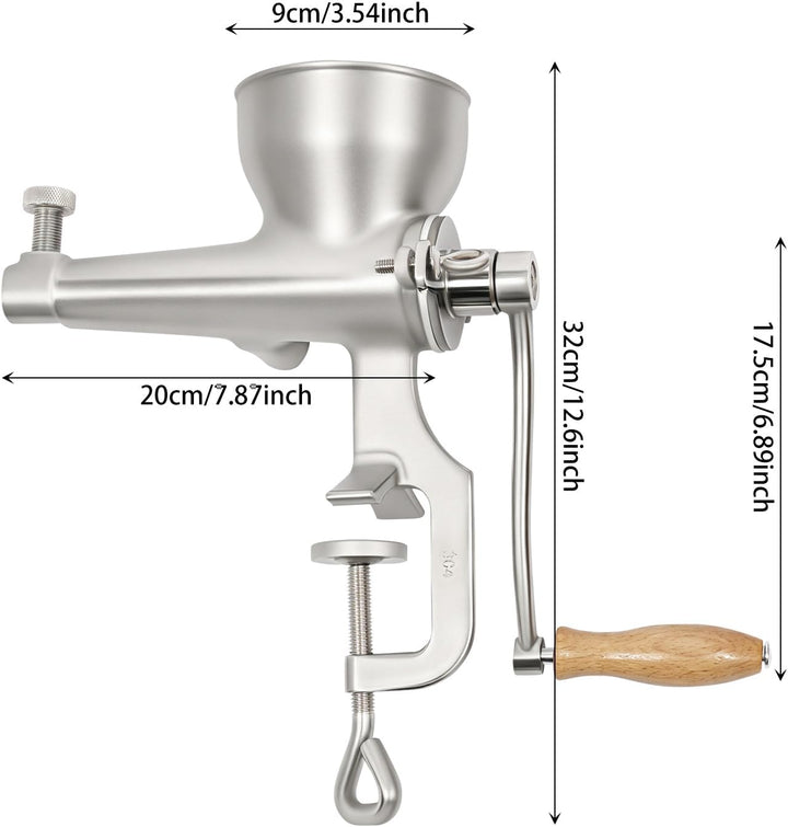Weizengras Entsafter, Manuelle Saftpresse aus Edelstahl 304 mit Holzgriff, robuste Hand-Entsafter Sa