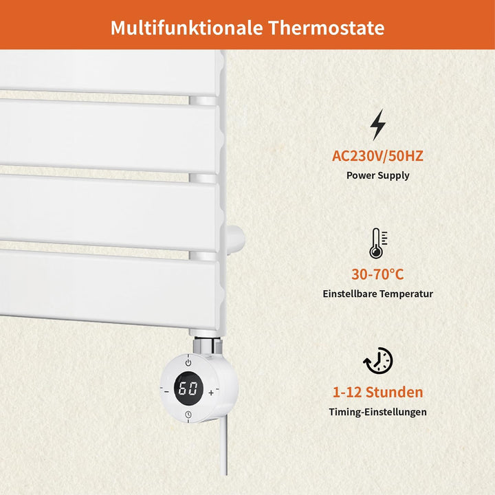 Heizstab für Badheizkörper Elektrisch mit Thermostat, geeignet für Handtuchheizkörper Heizkörper und