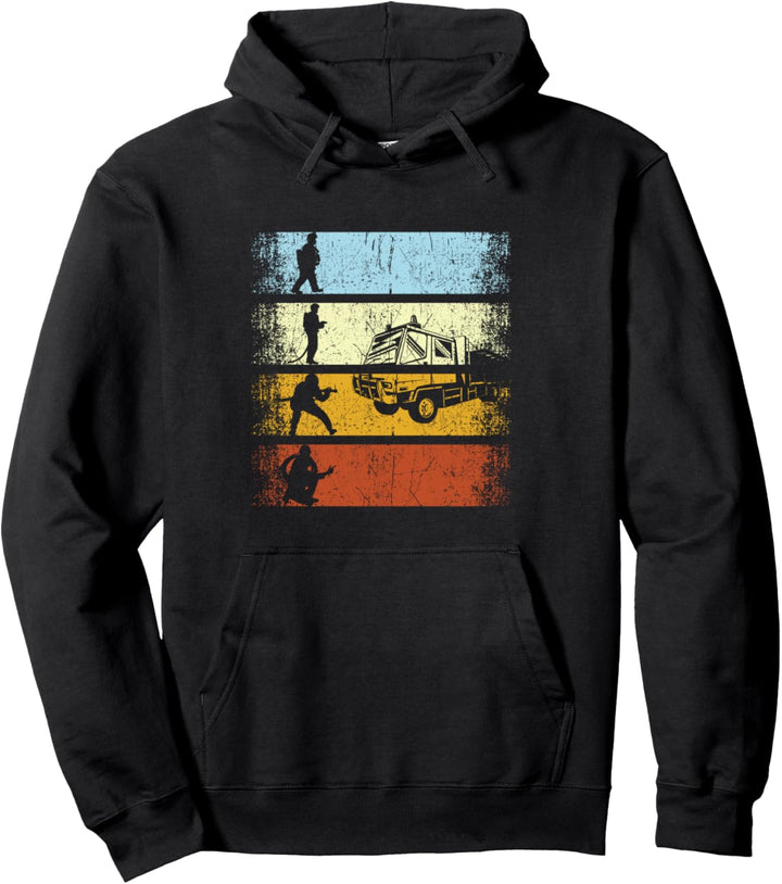 Retro Feuerwehr Feuerwehrmann Firefighter Feuerwehrauto Pullover Hoodie