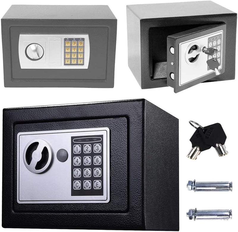 8.5L Digital Tresor Safe mit Schlussel Elektronisches Passwort Safe Cabinet Elektronik Sicherheitsbo