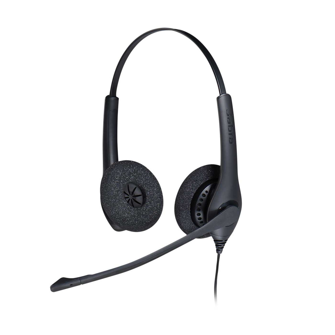 Jabra Biz 1500 USB-A On-Ear Stereo Headset - Corded Headphone with Noise-Cancelling Microphone, Cont