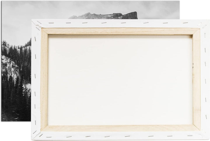 deyoli sagenhafter schneebeckter Berg Format: 120x80 cm Effekt: Schwarz&amp;Weiss als Leinwandbild, Moti