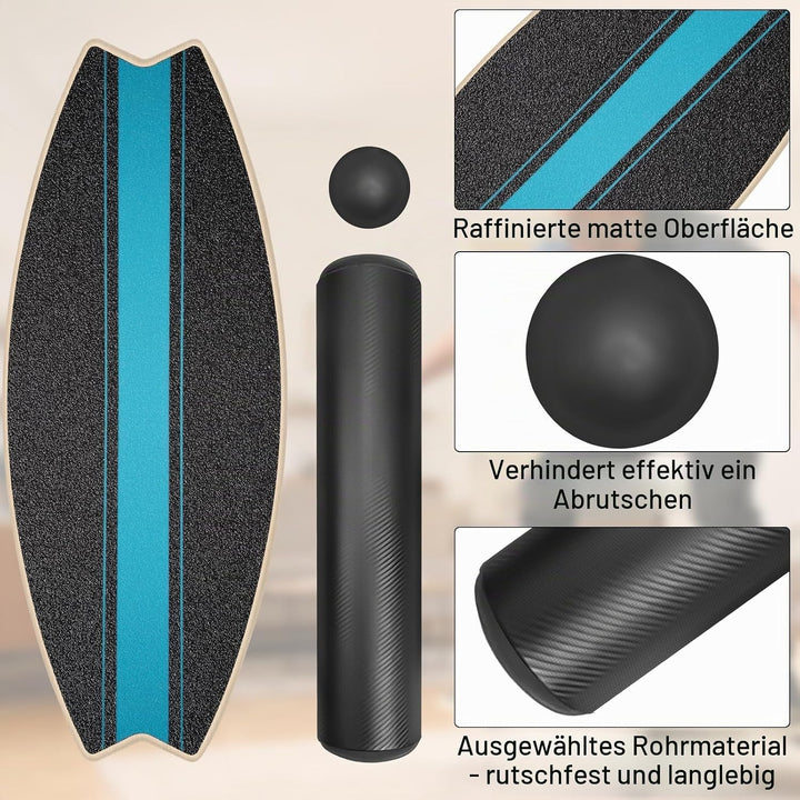 Diesisa Balance Board Erwachsene: 7-in-1 Balance boards Wackelbrett - Holz Balance Board Set Mit Rol