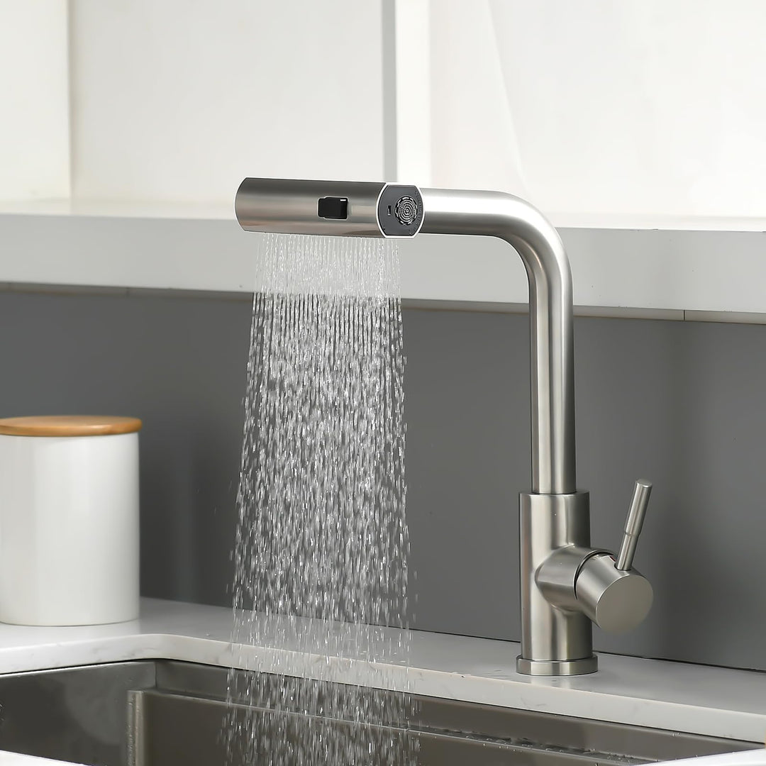AIMADI Küchenarmatur ausziehbar,Wasserhahn Küche mit 3-Wege-Duschbrause & 38cm Schlauch, Einhebelmis
