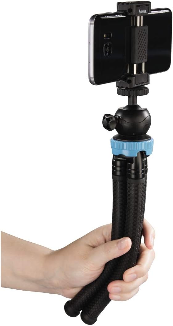 Hama Stativ Flexpro für Smartphone, GoPro und Fotokameras, 27 cm, Blau schwarz / blau, schwarz / bla