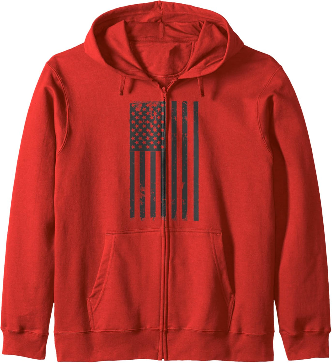 Black And White American Flag 4th Of July Kapuzenjacke