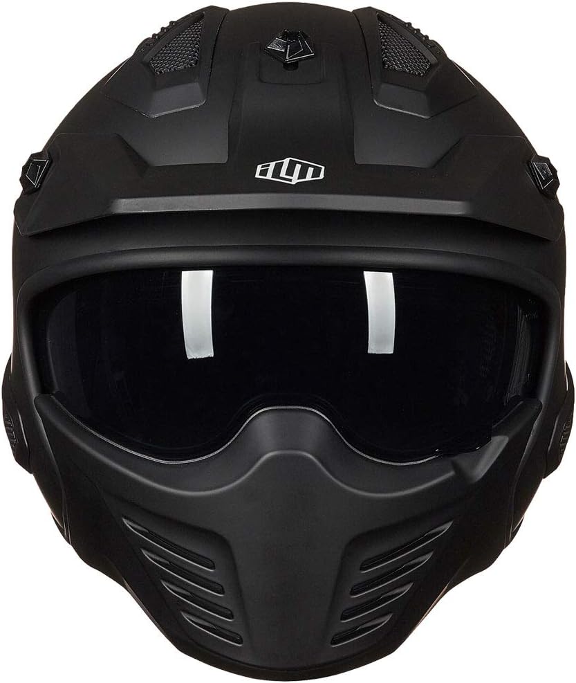 ILM Helm Motorrad Integralhelm Motocross Herren Damen Vintage Retro mit Visier ECE Model 726X XL Sch