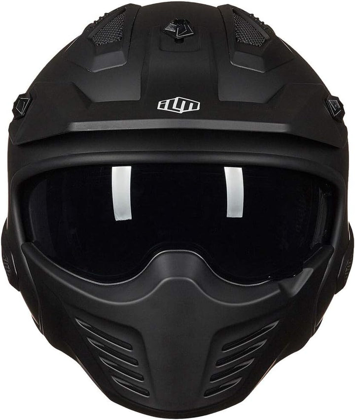 ILM Helm Motorrad Integralhelm Motocross Herren Damen Vintage Retro mit Visier ECE Model 726X XL Sch