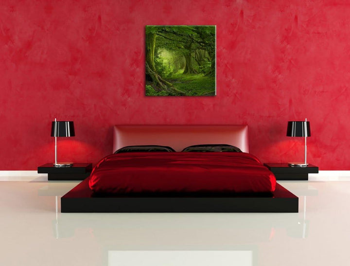 Pixxprint Dschungel im tropischen Regenwald, Grösse: 60x60, Leinwandbild Quadratisch, Wandbild, Kuns