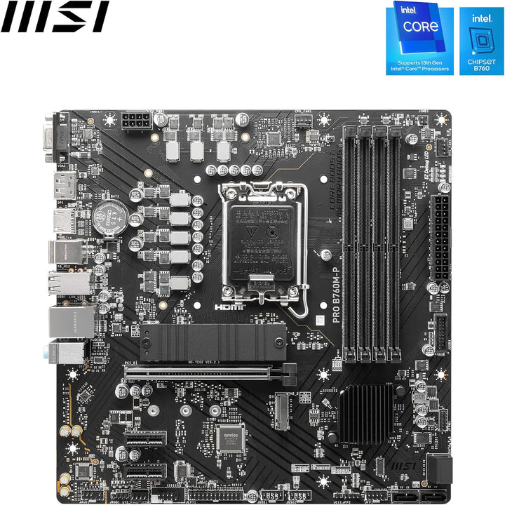 MSI PRO B760M-P Motherboard, Micro-ATX - Unterstützt Intel Core Prozessoren der 12. und 13. Generati