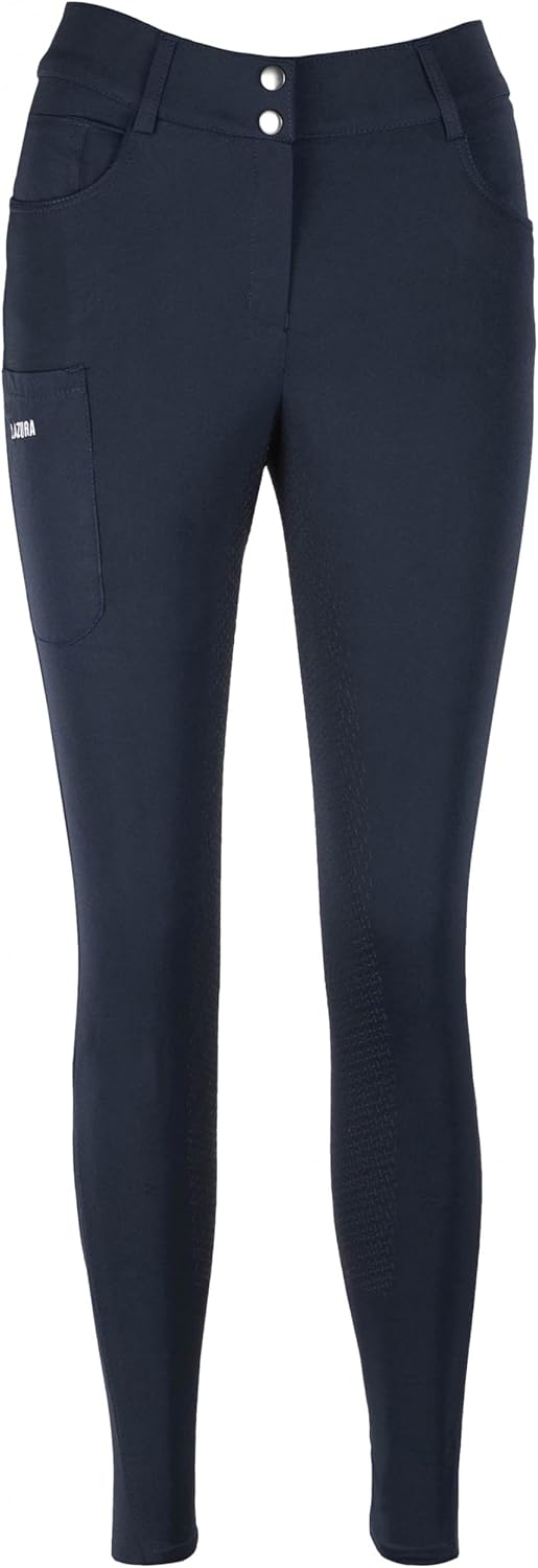 Lazura - Damen Reithose Pia | Vollbesatz aus Silikon | Reiterhose mit seitlicher Handytasche & 4 Ein