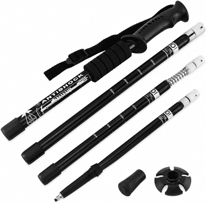 MidGard Teleskop Nordic Walking Stöcke, 50-110 cm höhenverstellbar, Antischock Dämpfung, Wanderstöck