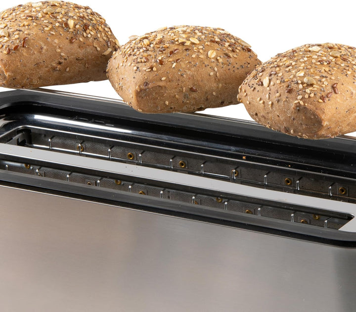 DOMO DO967T Toaster Langschlitz 4 Scheiben - 3 Funktionen: rösten, auftauen, abbrechen - 7 Temperatu
