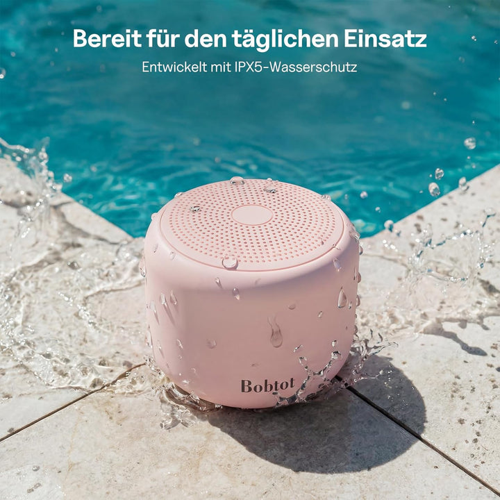 Bobtot Tragbarer Bluetooth-Lautsprecher, kabelloser wasserdichter Lautsprecher mit lautem Stereo-Sou