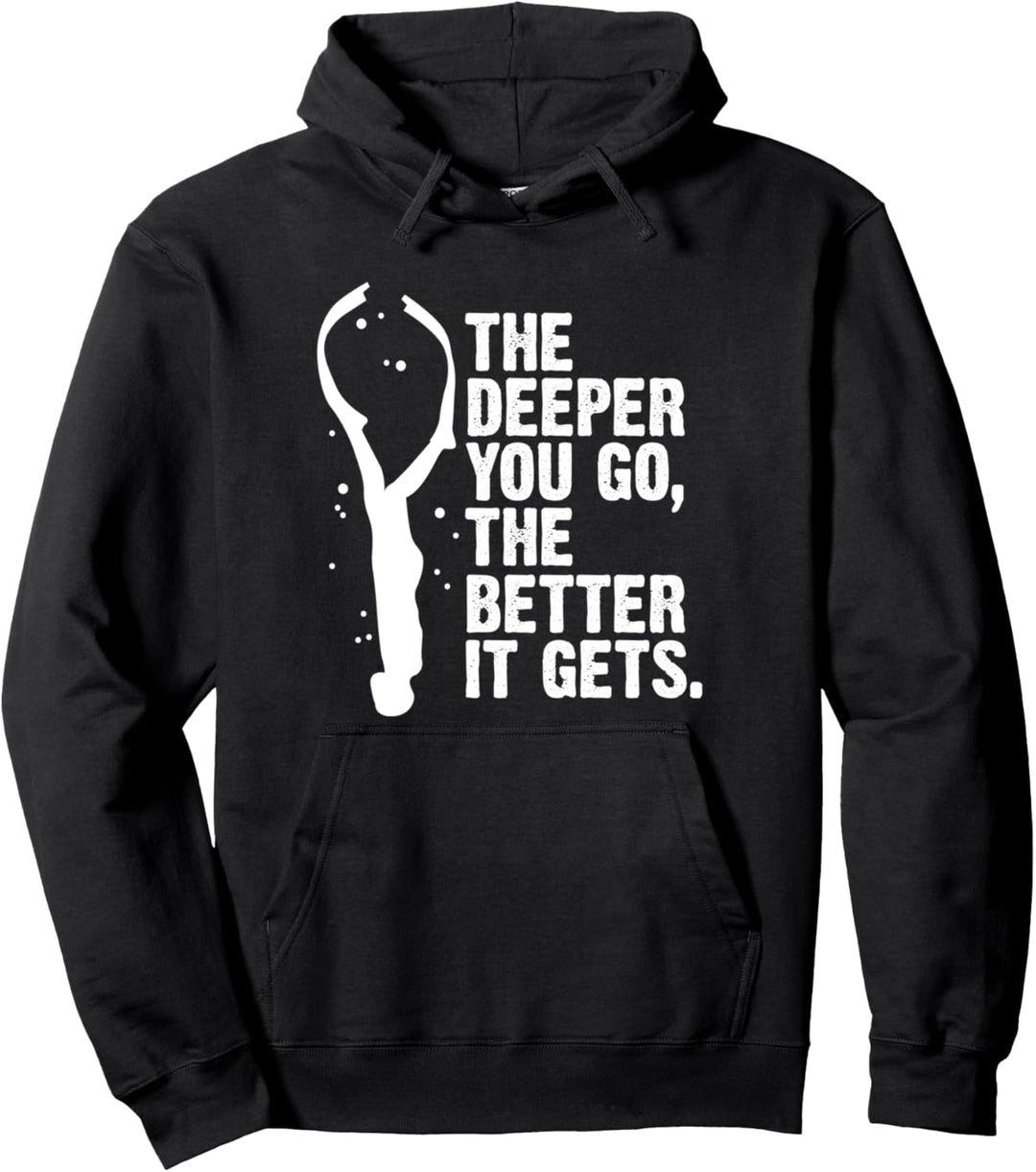 Tauchen, tiefer besser, Apnoe, Ozean, Tauchbekleidung. Pullover Hoodie