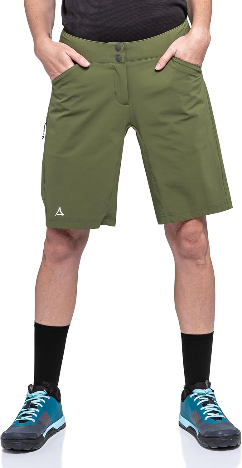Schöffel Damen Shorts Danube L, wasserabweisende Radhose, schnell trocknende Fahrradhose mit Bundver